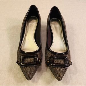 Anne Klein iFlex Brown Melanie Tweed Kitten Heels